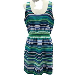 Loft Tank top striped elastic waist dress